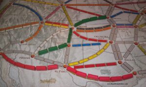 Ticket to Ride board with wagons